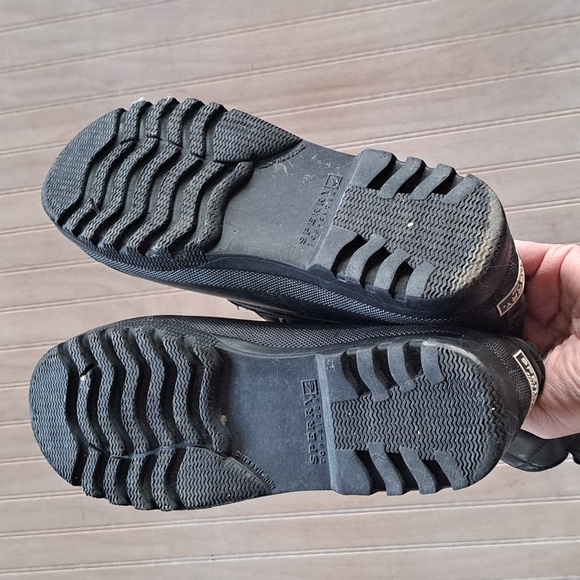 Sperry Quilted Duck Boots Top Sider Blk Waterproof Lace Up Insulated Comfy - Picture 6 of 10